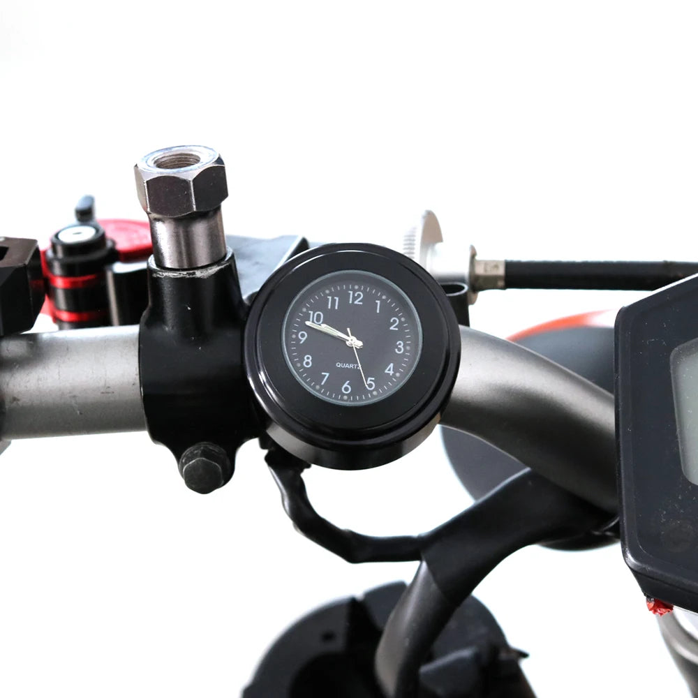 Universal aluminum motorcycle handlebar seat quartz clock watch for Yamaha Tzr 50 Vino Virago 125 250 750 Vmax 1200 Vstar Moto