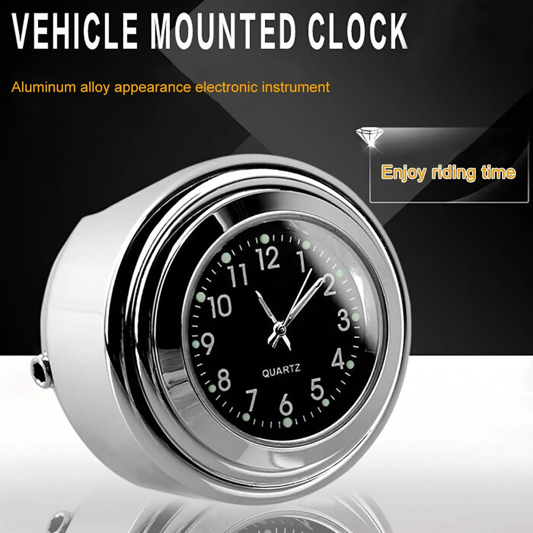 Universal aluminum motorcycle handlebar seat quartz clock watch for Yamaha Tzr 50 Vino Virago 125 250 750 Vmax 1200 Vstar Moto