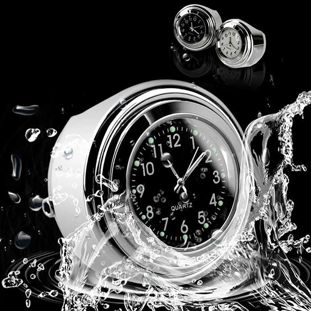 Universal aluminum motorcycle handlebar seat quartz clock watch for Yamaha Tzr 50 Vino Virago 125 250 750 Vmax 1200 Vstar Moto