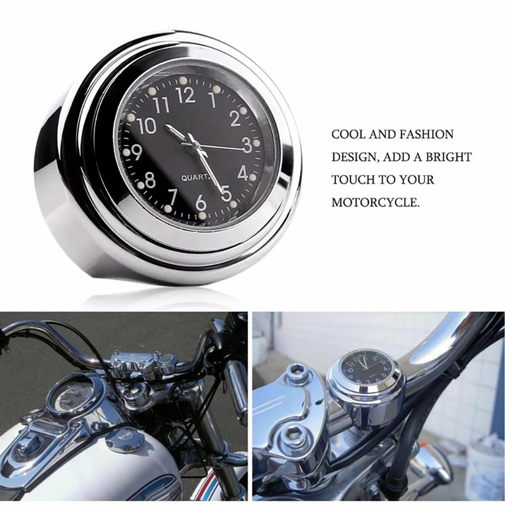 Universal aluminum motorcycle handlebar seat quartz clock watch for Yamaha Tzr 50 Vino Virago 125 250 750 Vmax 1200 Vstar Moto