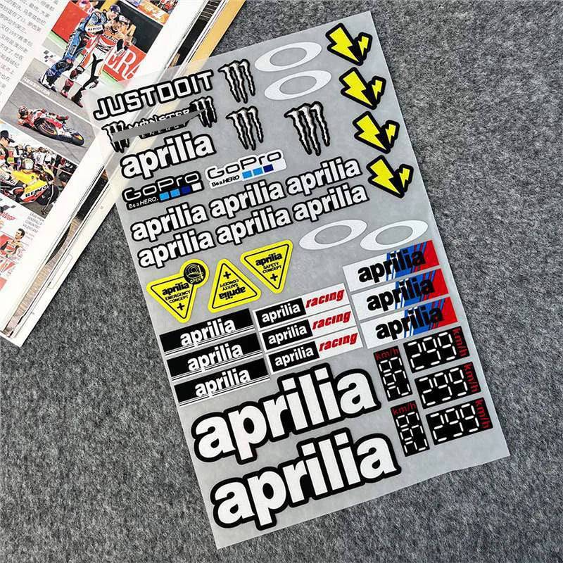 For Aprilia Sticker Motorcycle Helmet Tank Pad Tuono Shiver Caponord Tuareg GPR SR GT RS RS660 RS457 RSV4 900 750 660 457 125 50