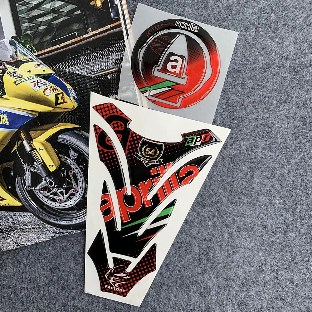 3D Motorcycle Fuel Tank Pad Sticker Decal for Aprilia April RSV4 Tuono V4 Rs 125/50 Shiver750 900 Rs660 RS4