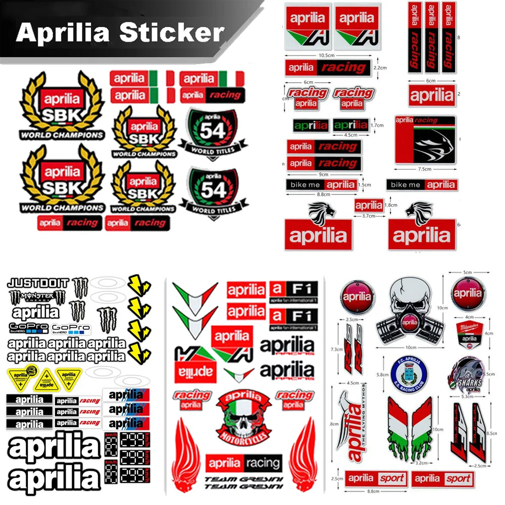 For Aprilia Sticker Motorcycle Helmet Tank Pad Tuono Shiver Caponord Tuareg GPR SR GT RS RS660 RS457 RSV4 900 750 660 457 125 50